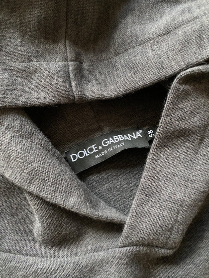 DOLCE & GABBANA BOXING CROP GREY HOODIE (L)