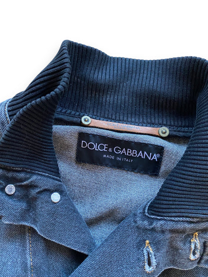 DOLCE & GABBANA BLACK FADED DENIM JACKET (L)