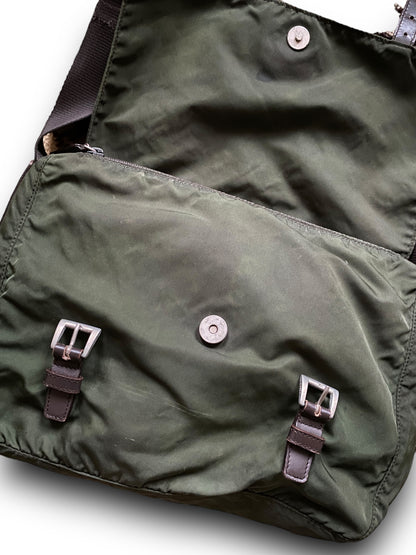 PRADA GREEN MILITARY 2STRAPS MESSENGER BAG