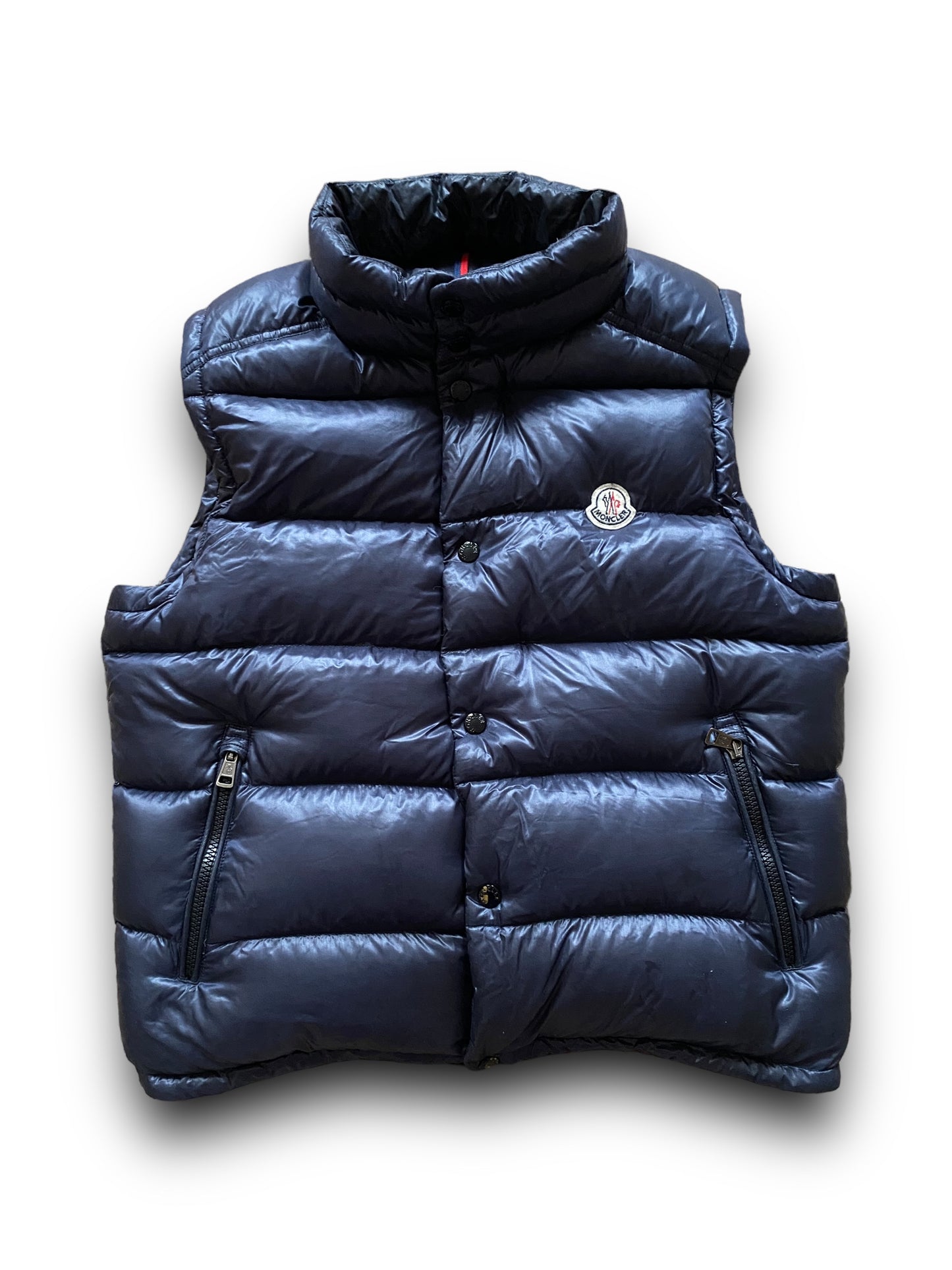 MONCLER NAVY BLACK PUFFER VEST (M-L)