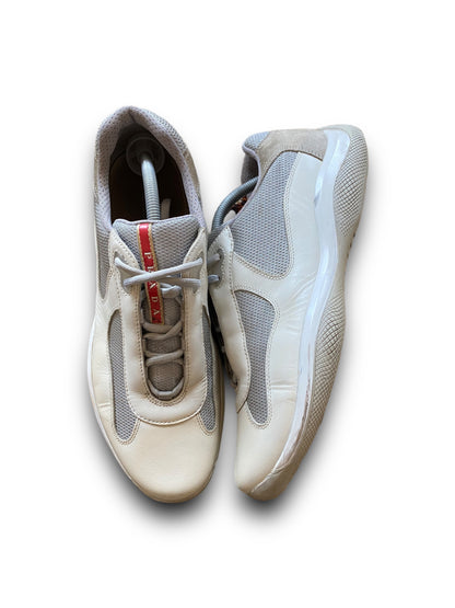 PRADA AMERICA’S CUP CREAM WHITE LEATHER SHOES (45EU 11UK)