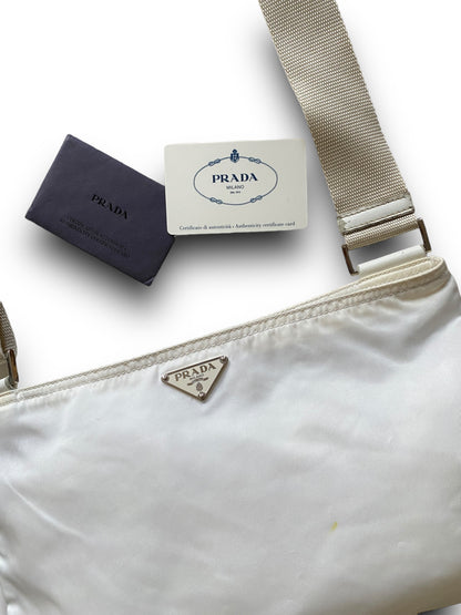 PRADA WHITE FLAT BAG