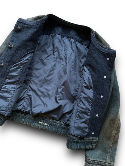 PRADA FADED WASH HEAVY DENIM MAILS JACKET (S-M)