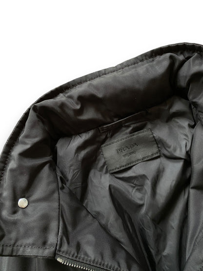 PRADA MAIN LINE HEAVY BLACK NYLON BOMBER (M)