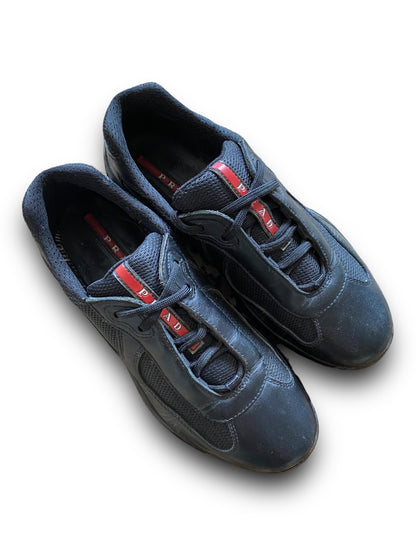 PRADA BLACK LEATHER AMERICA’S CUP SHOES