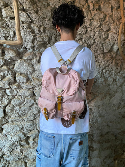 PRADA PINK TRIANGLE BACKPACK