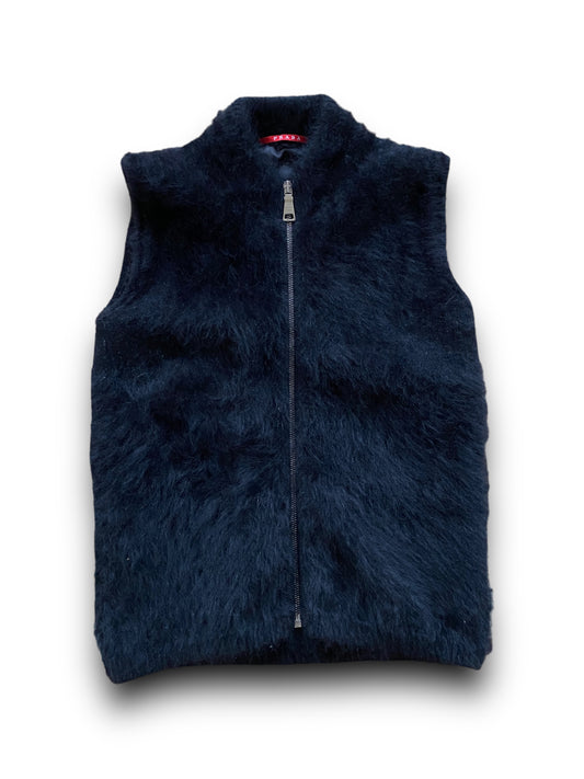 PRADA SPORT ARCHIVE BLACK FURY HAIR GILET (M)