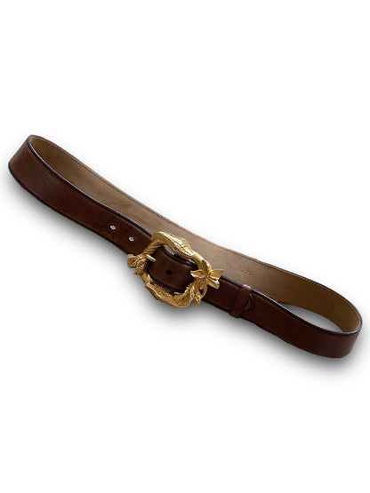 PRADA BROWN SNAKE LEATHER BELT