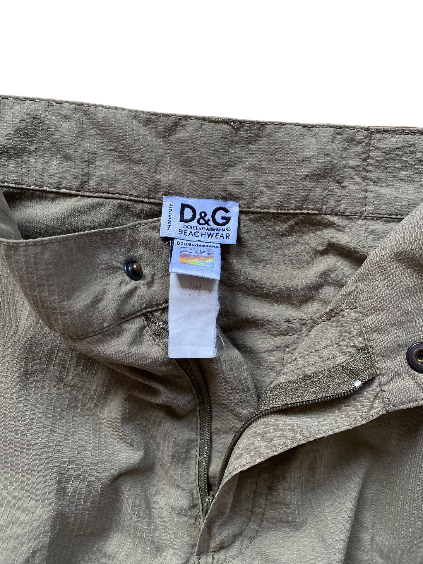 DOLCE & GABBANA LIGHT OLIVE MILITARY CARGO PARACHUTE PANTS (M)