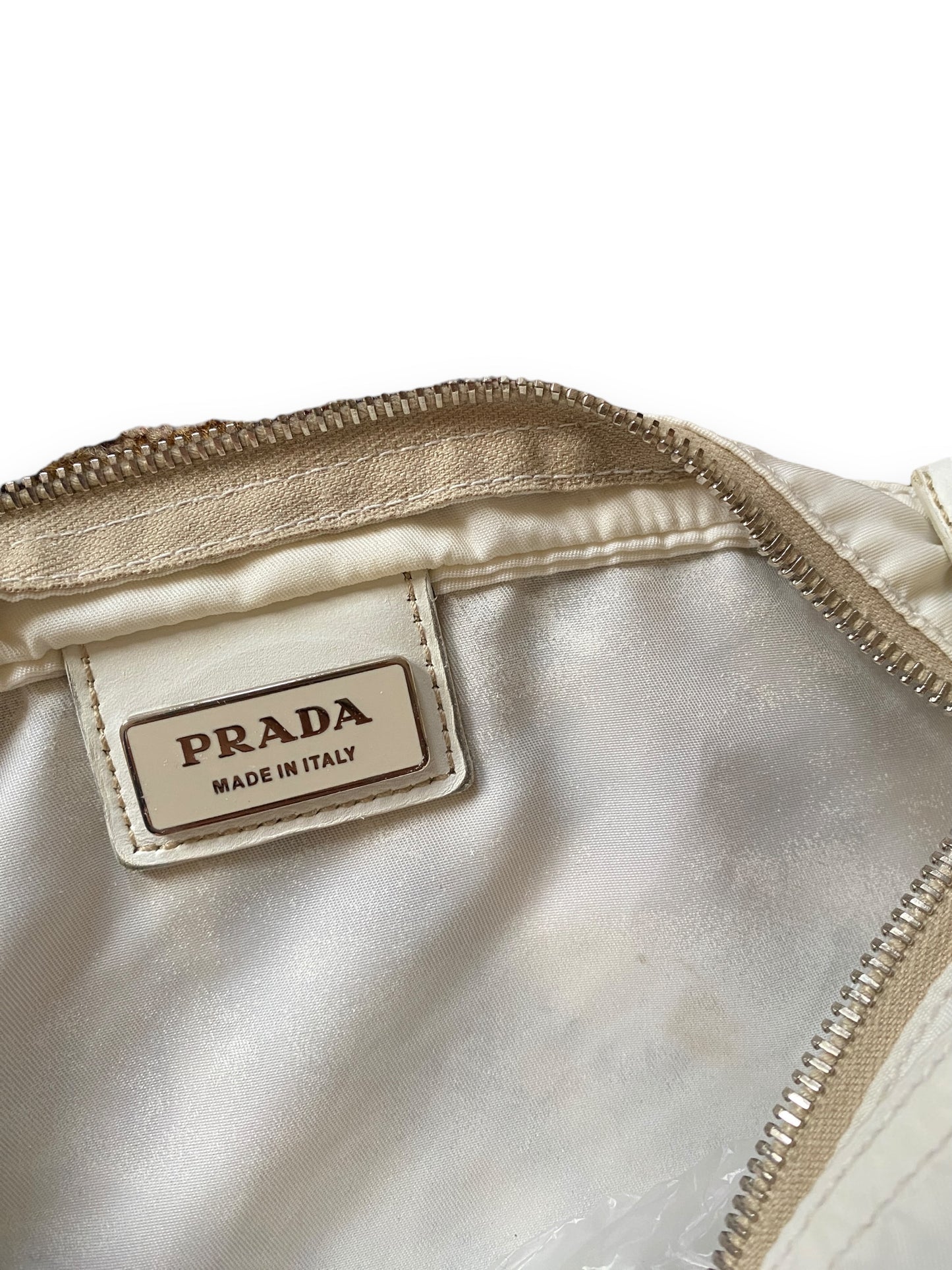 PRADA WHITE FLAT BAG