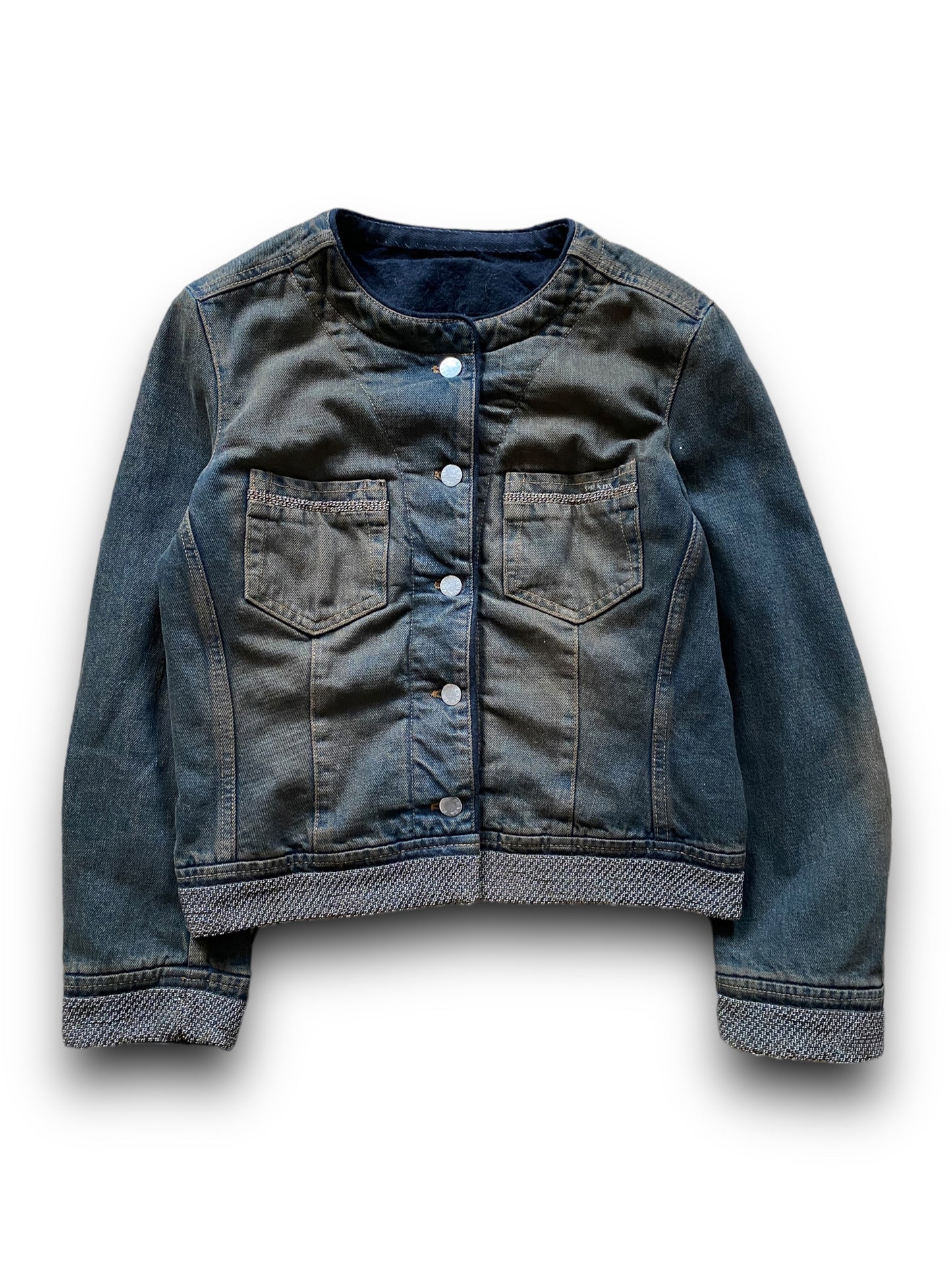 PRADA FADED WASH HEAVY DENIM MAILS JACKET (S-M)