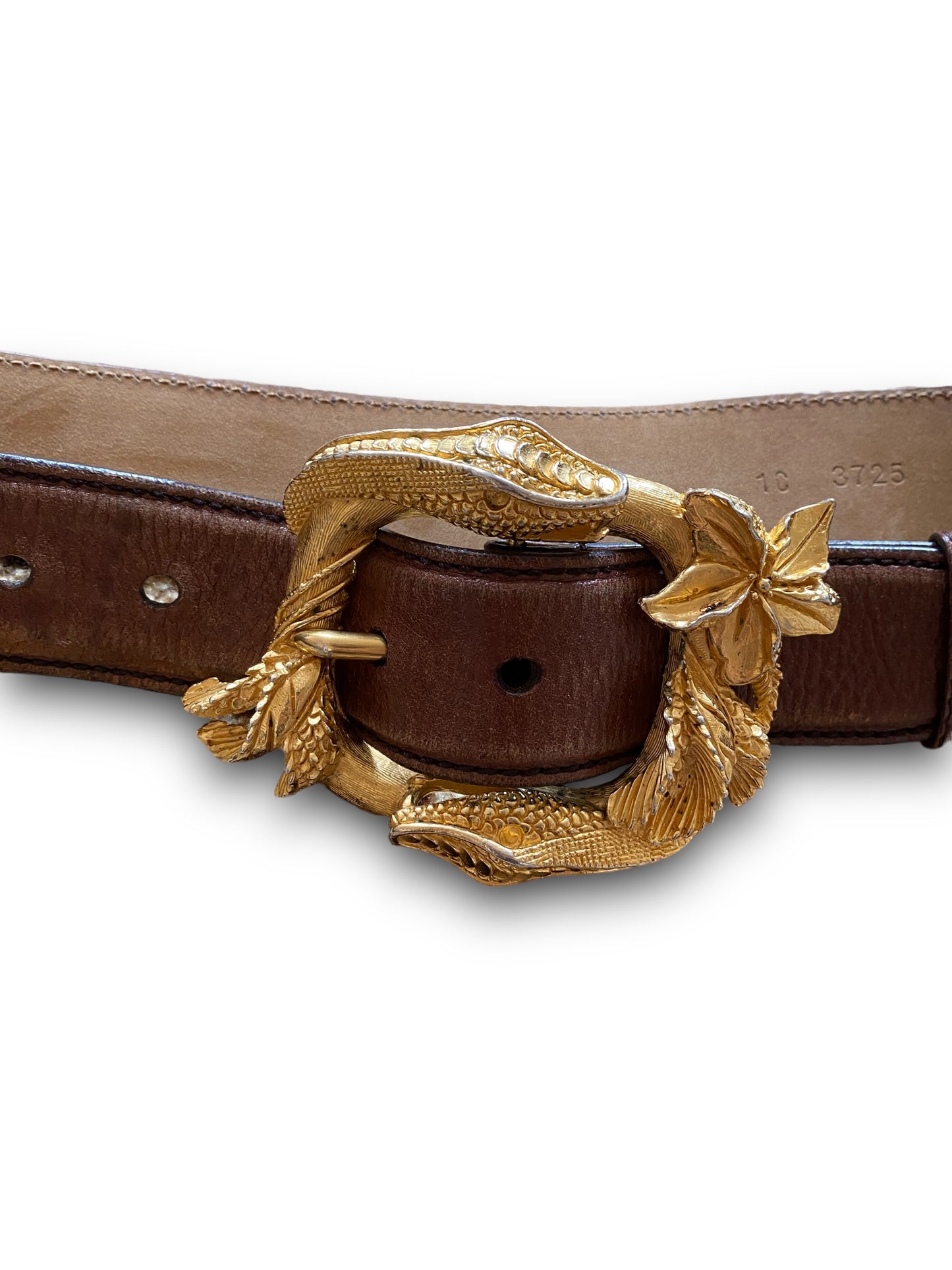 PRADA BROWN SNAKE LEATHER BELT