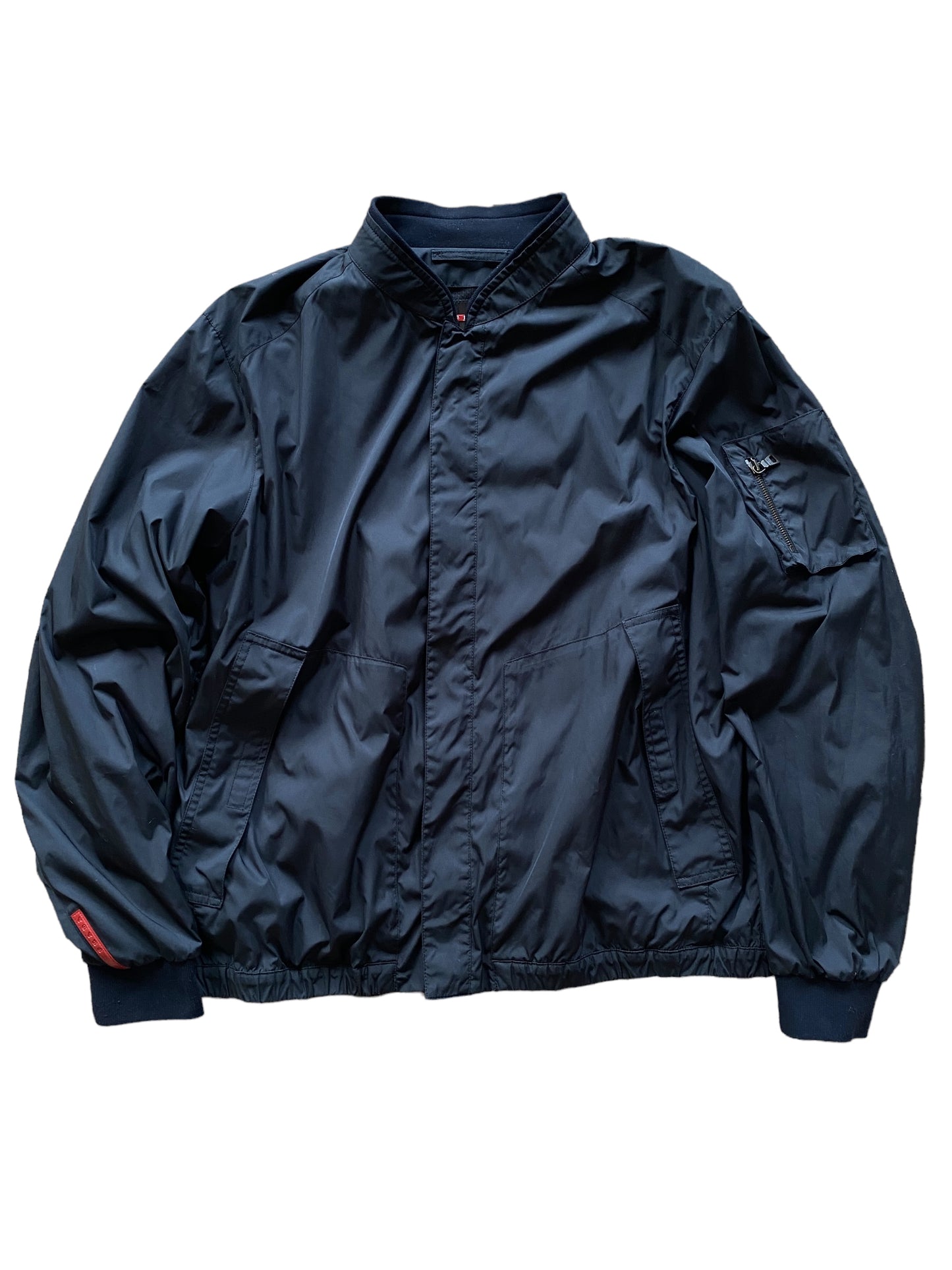 2008 PRADA BLACK NYLON BOMBER (XL)