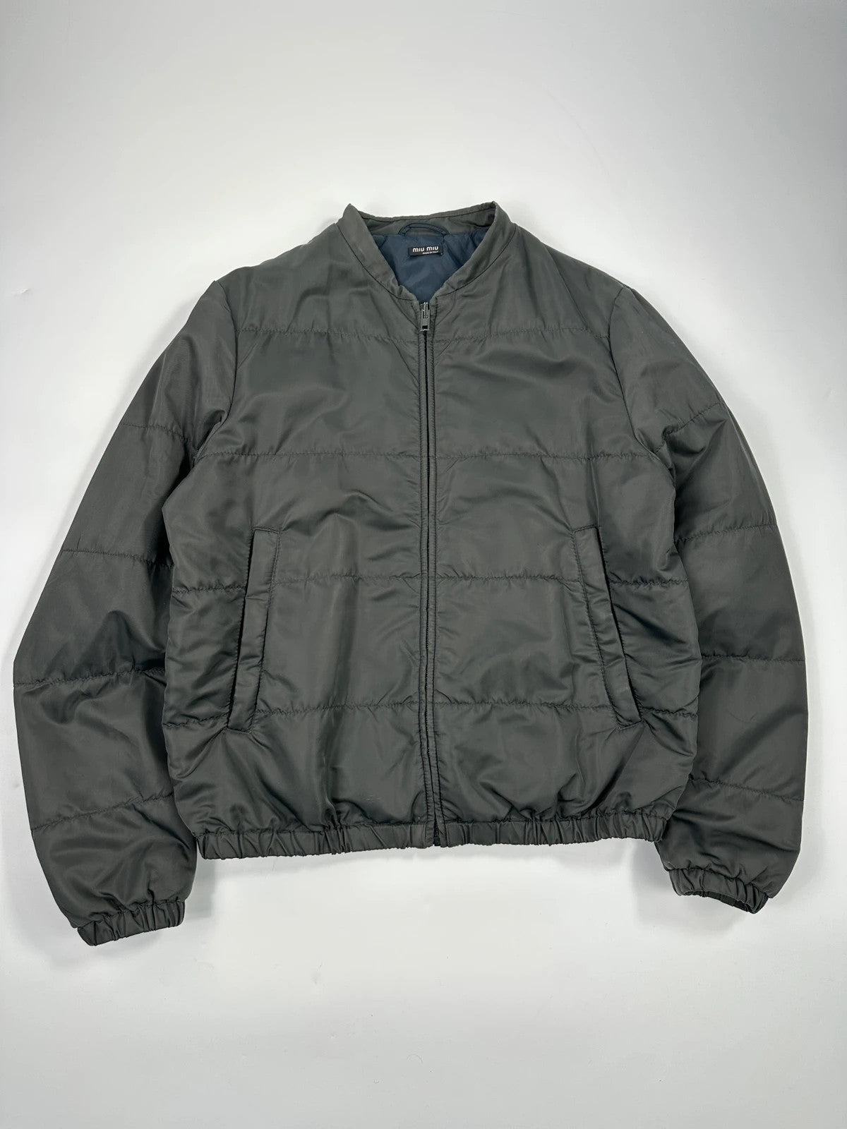 Miu Miu FW2007 Dark Khaki Padded Nylon Bomber Jacket