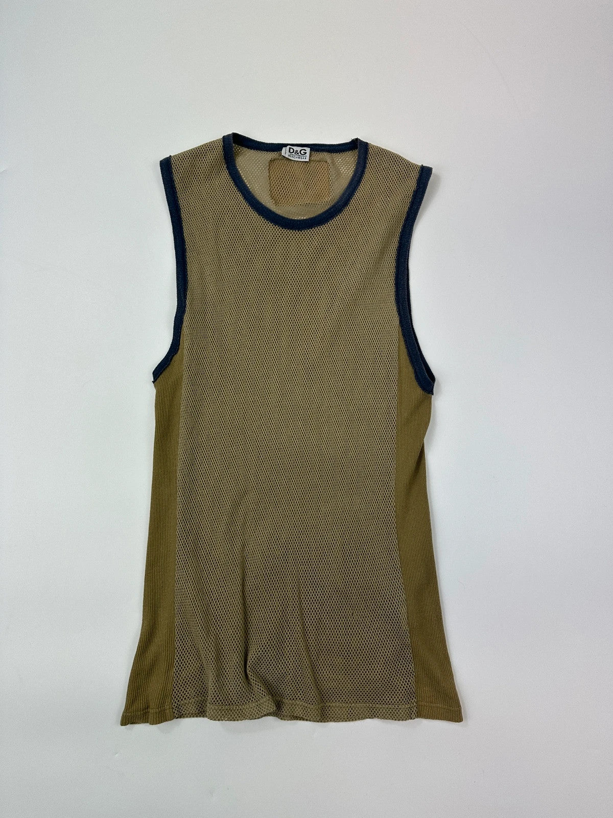 Dolce & Gabbana SS2003 Khaki Cargo Pocket Mesh Tank Top