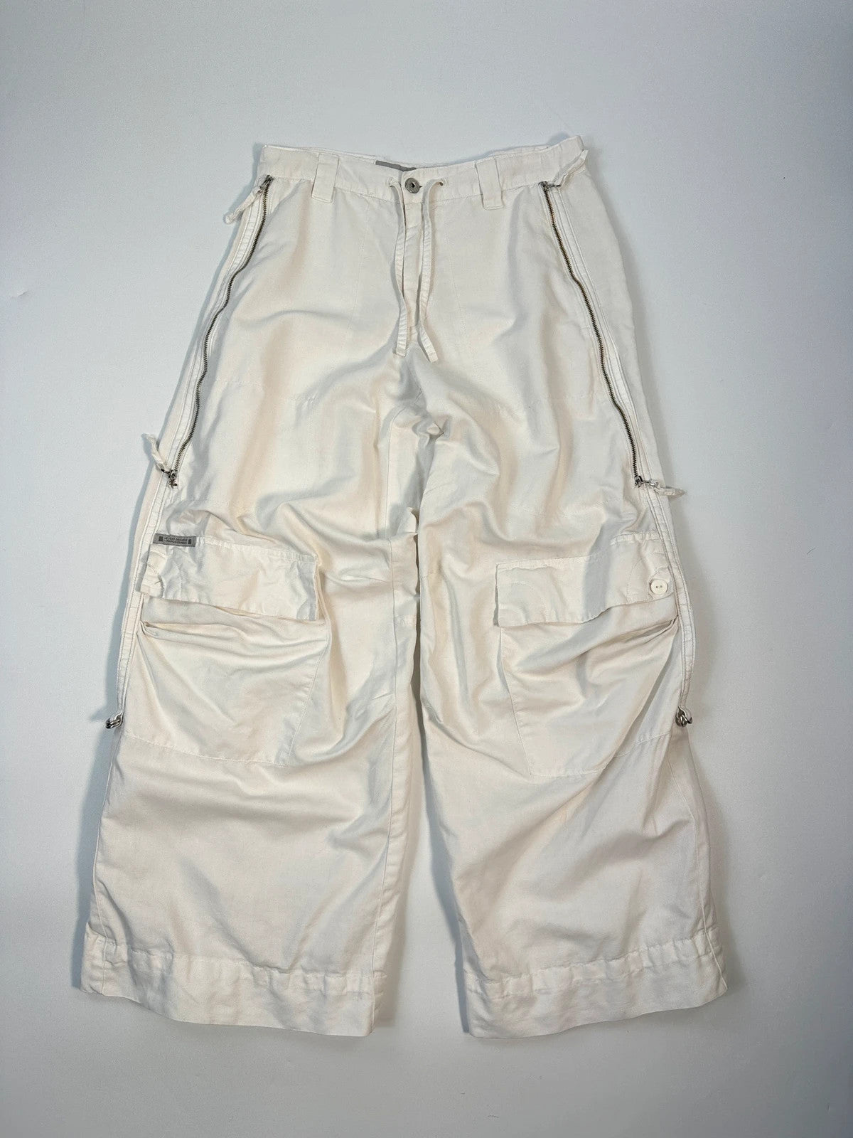 Marithé + François Girbaud White Parachute Cargo Light Pants