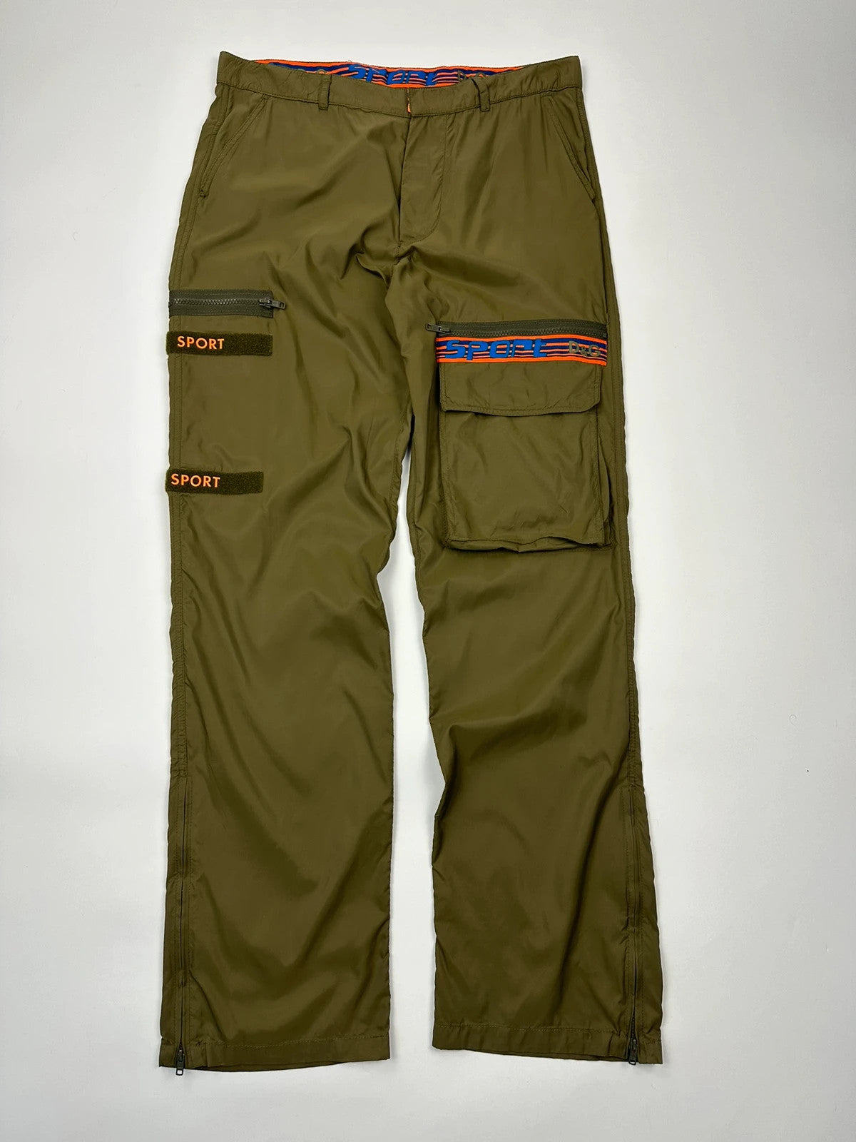 Dolce & Gabbana 00’s Army Khaki Green Nylon Cargo Pants