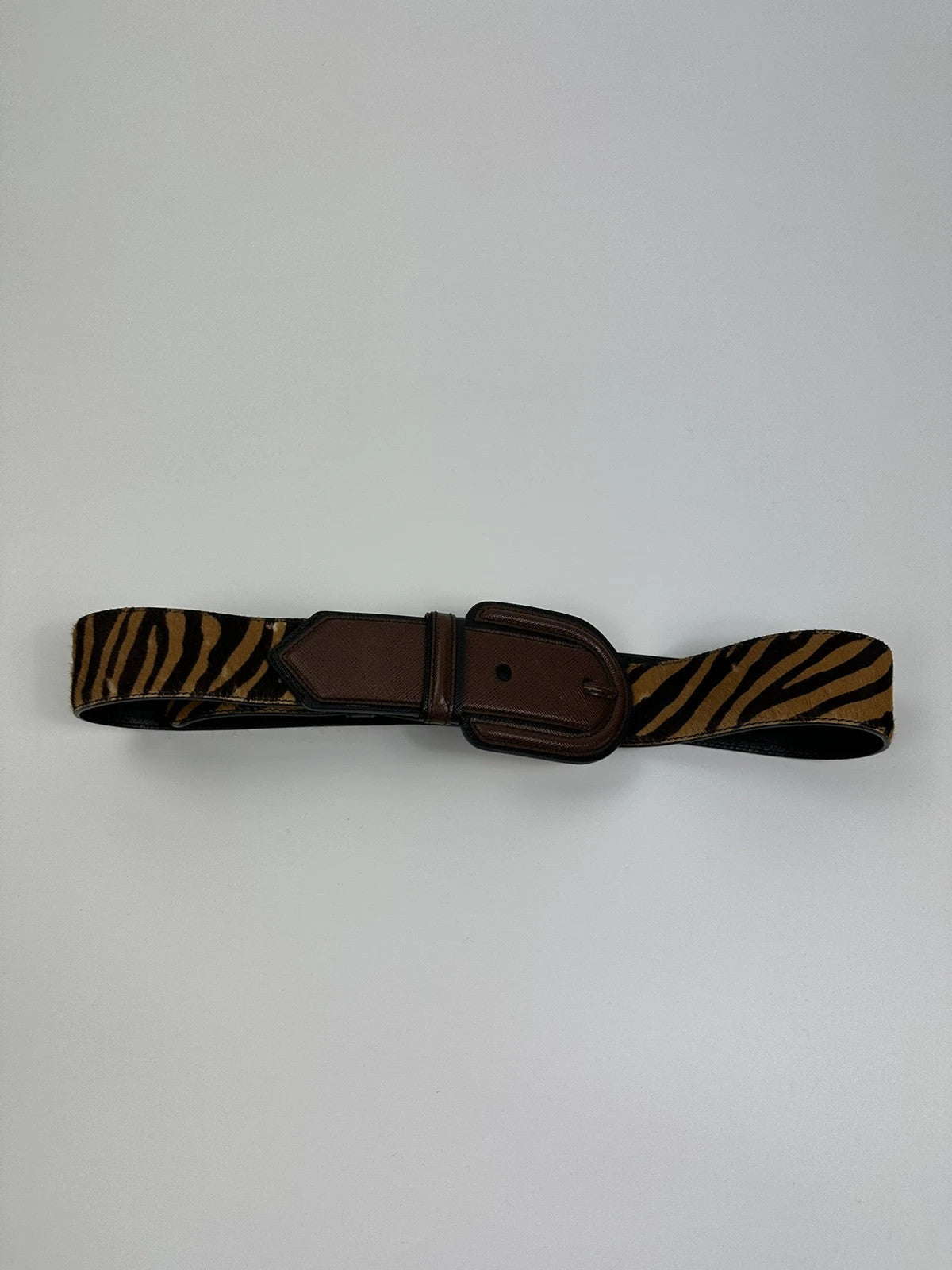 Prada SS2011 Zebra Fur Brown Belt