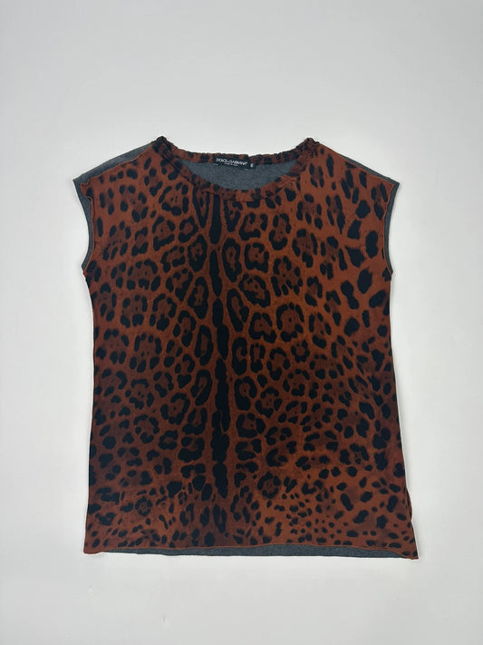Dolce Gabbana 00’s Leopard Top Tank Top Silk
