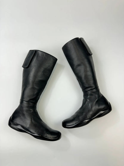 Prada Sport SS1999 High Black Lamb Leather Motor Boots