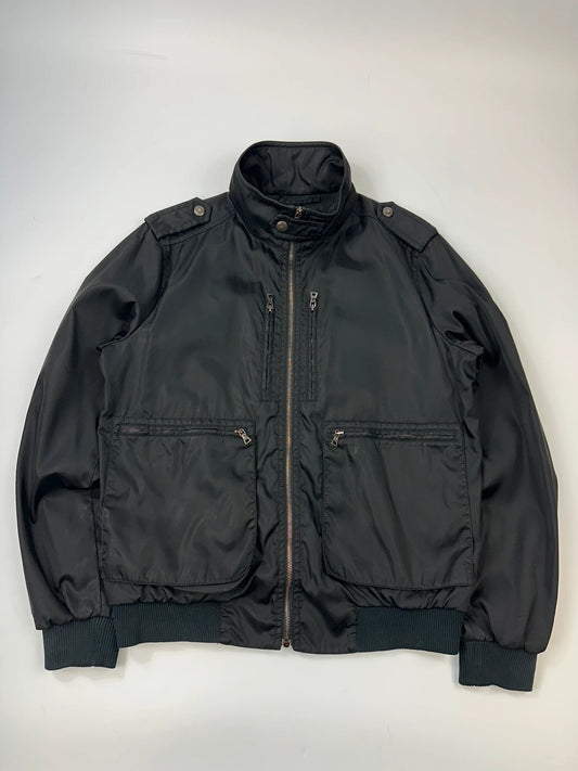 Prada Milano FW2009 Black Military Light Nylon Bomber Jacket
