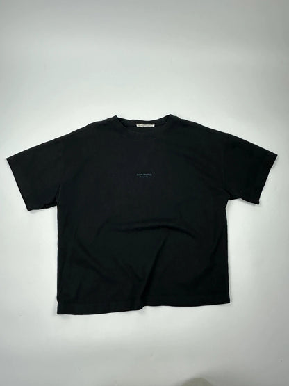 Acne Studio Black Oversized Boxy Crop Black Thick Cotton Tee