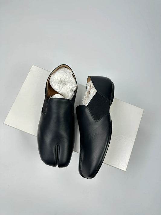Margiela Tabi Mules Leather Black Dress Shoes