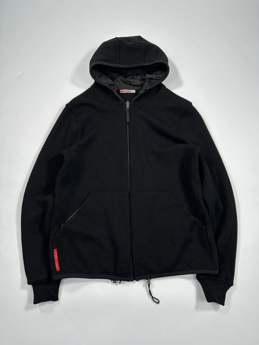 Prada Sport FW2006 Black Wool Hooded Jacket
