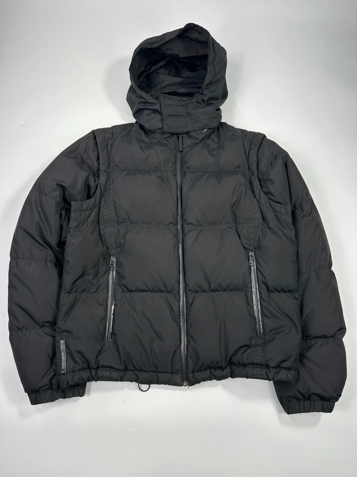 Prada Sport FW2007 Black Tech Nylon Removable Sleeves Down Puffer Jacket