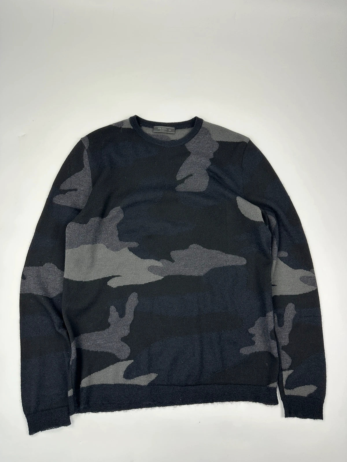Prada Milano FW2016 Mohair & Wool Dark Camo Knit Sweater