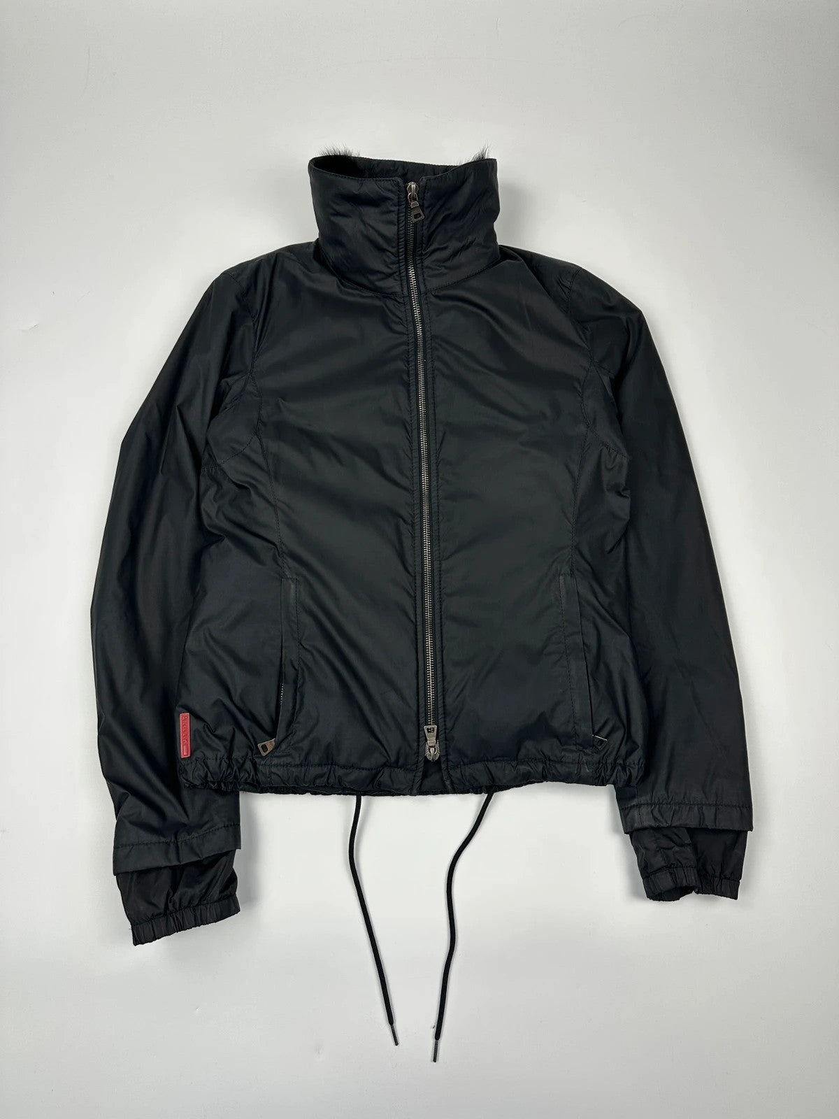 Prada Sport FW2002 Black Nylon & Fur 2In1 Jacket