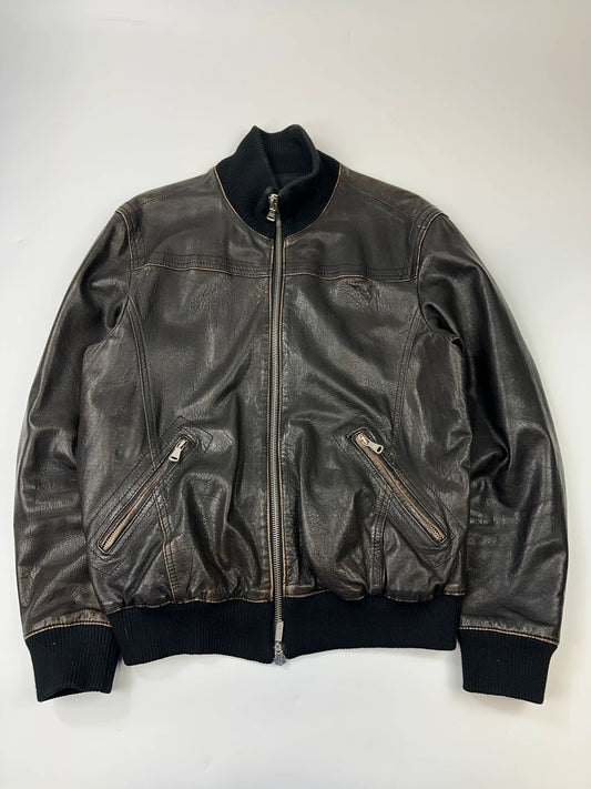 Gianfranco Ferré 00’s Brown Leather Bomber Jacket