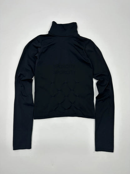 Marithé + François Girbaud 90’s Dark Navy High Neck Sporty Top