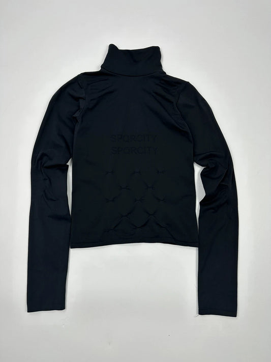 Marithé + François Girbaud 90’s Dark Navy High Neck Sporty Top