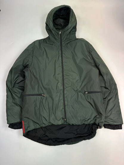 Prada Sport FW1999 Green 2In1 Technical Padded Hooded Jacket/Bag