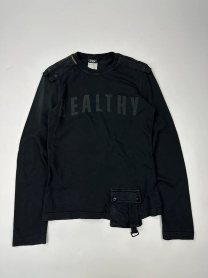 Dolce & Gabbana SS04 Cargo Pocket Military Army Black Longsleeves Tee