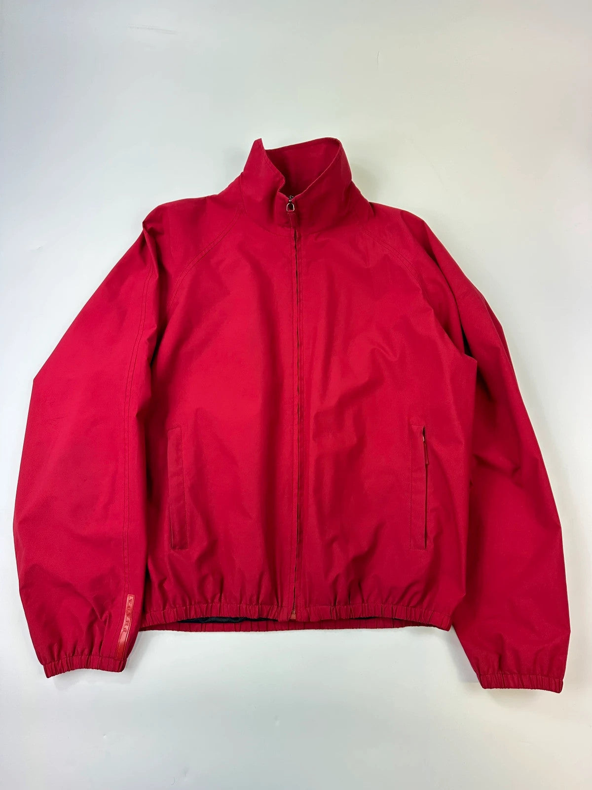 Prada Sport SS2000 Red Rose Nylon Windbreaker Nylon Bomber Jacket