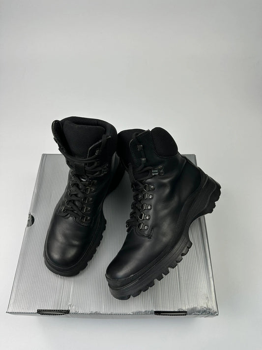 Prada Sport FW1998 Skiskolaer Black Leather Hiking Boots