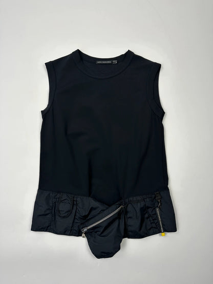 Marithé + François Girbaud 90’s Dark Navy Tech Nylon Belt Tank Top