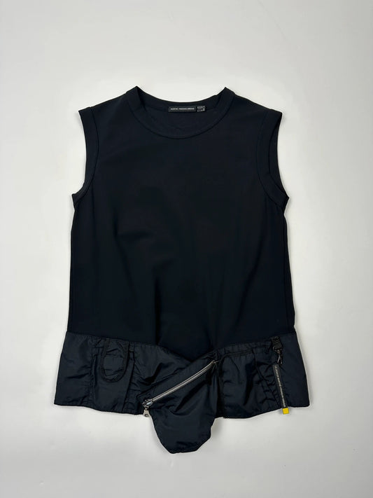 Marithé + François Girbaud 90’s Dark Navy Tech Nylon Belt Tank Top
