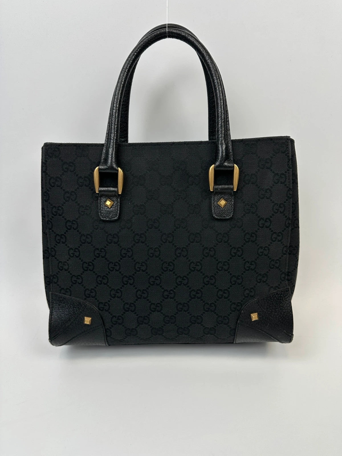 Gucci By Tom Ford Black GG Monogram Leather Handbag