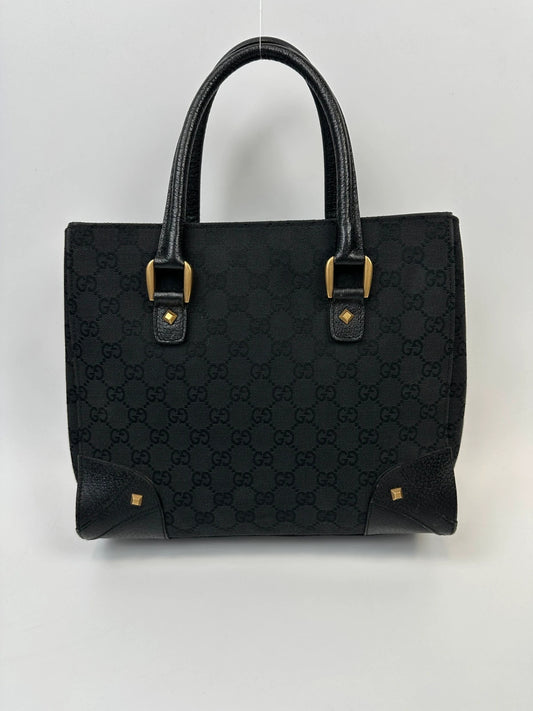 Gucci By Tom Ford Black GG Monogram Leather Handbag