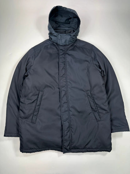 Prada Milano FW2019 Navy Blue Nylon Padded Hooded Jacket