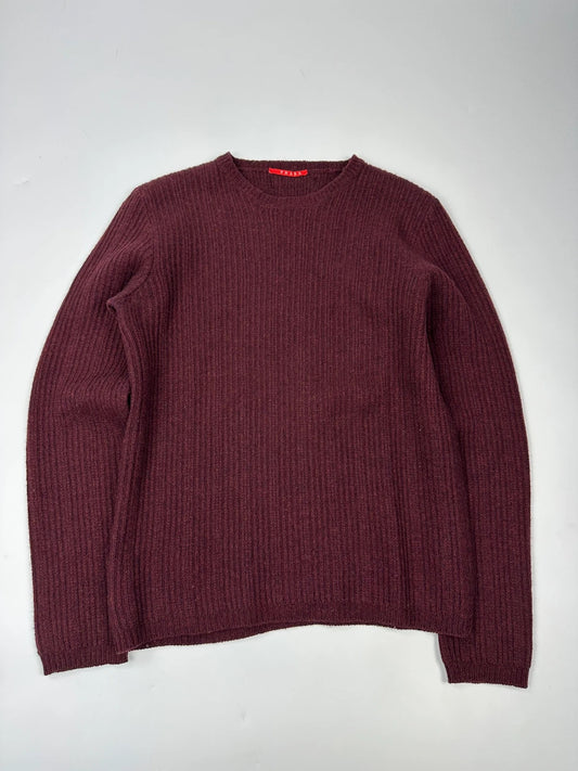 Prada Sport FW2008 Burgundy Wool Knit Sweater