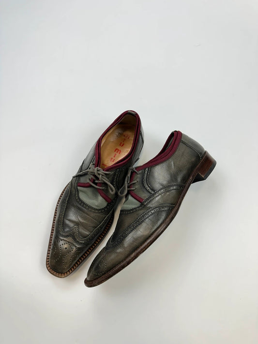 Miu Miu Early 90’s Khaki Two Tone Leather & Mesh Derby Dress Shoes