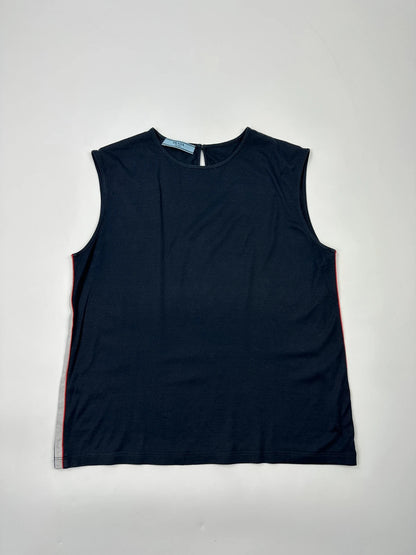 Prada Milano Late 00’s Navy Blue Stripes Sleevesless Top