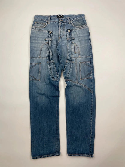 Dolce Gabbana 00’s Pockets Patchwork Jeans Pants Denim