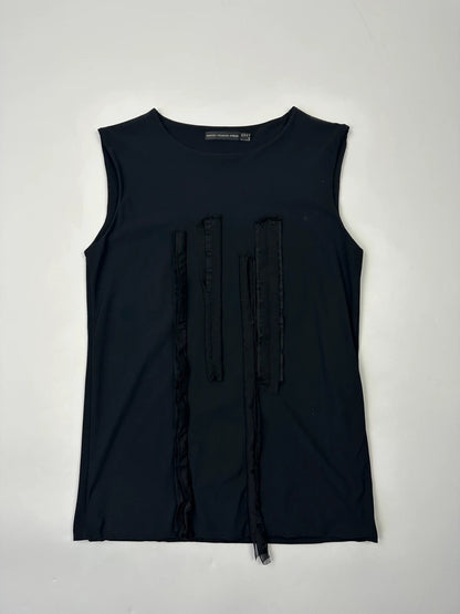 Marithé + François Girbaud 00’s Dark Navy Double Layer Tank Top