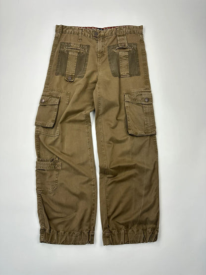 Dolce & Gabbana SS03 Cargo Mesh Khaki Baggy Pants