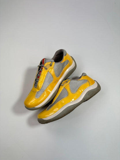 Prada Sport 00’s America’s Cup Yellow Patent Leather Sneakers Shoes